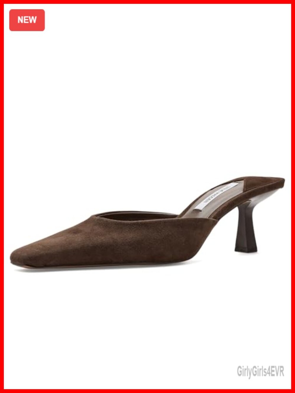 Steve Madden Alyse Suede Square Toe Kitten Heel Pump